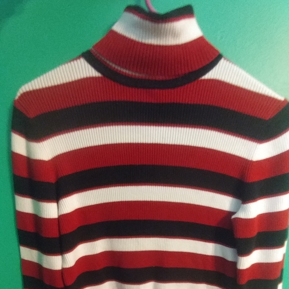 Striped turtleneck